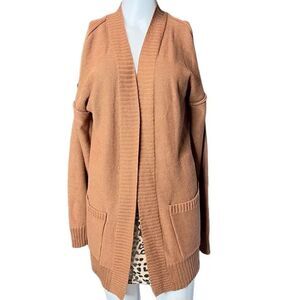 Sonoma The Everyday Knit Open Front Long Cardigan Brown Size Medium